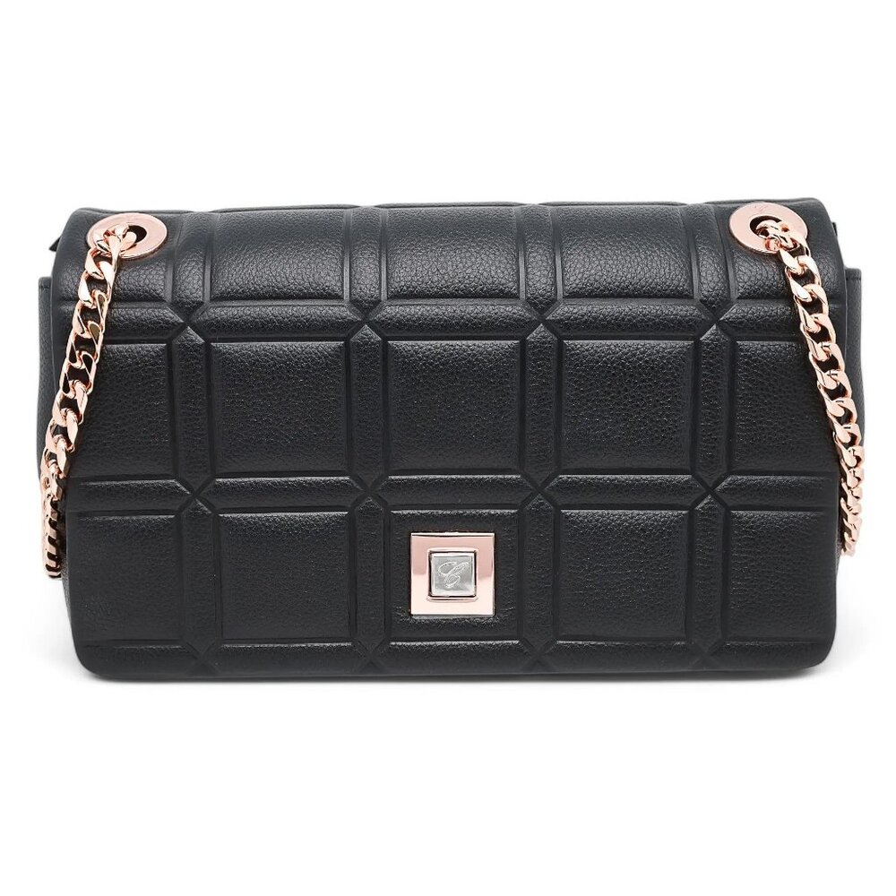 Chopard Ice Cube Mini Chain, Black Embossed Leather Shoulder Bag 95000-1170